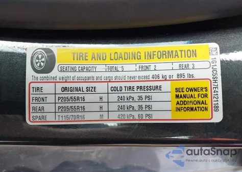 2014 Chevrolet Sonic Lt Auto из США, поврежденный, VIN 1G1JC5SH7E4121189